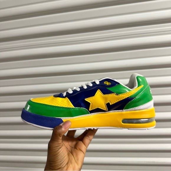 Vintage y2k bape roadsta sneakers shoe green white blue yellow mens 9 NEW - Picture 10 of 12